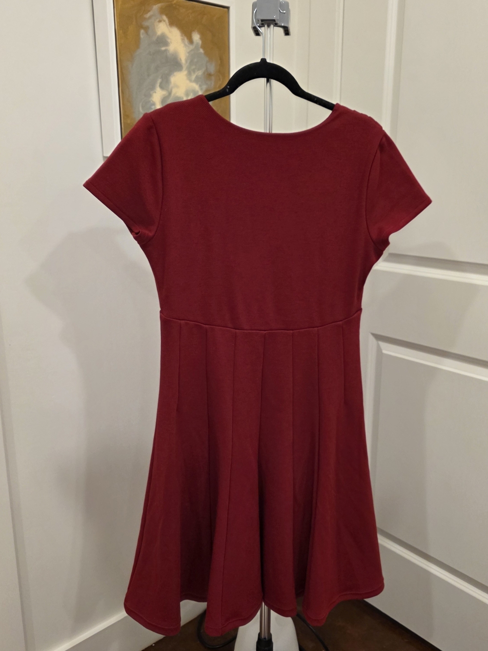 New Maeve Lincoln Center Dress Size Medium Red Fit & Flare Anthropologie - Picture 4 of 4